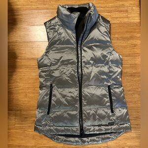 Women's Athleta Silver Puffer Vest